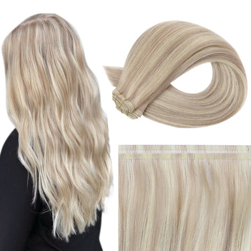 Fshine Virgin PU Sew In Hair Invisible 100% Remy Human Hair Weft Bundles Color #18P613 - FShine Shop